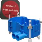 ABB HAF dubbele hollewand inbouwdoos Ø16/19/20mm 50mm (HW252-F) + 2 Firetect seal pads 