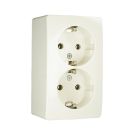 PEHA opbouw stopcontact met randaarde 2 voudig - crème wit (H 6602)
