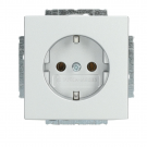 ABB Busch-Jaeger wandcontactdoos inbouw met randaarde 1-voudig - future linear aluzilver (20 EUC-83)