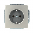 ABB Busch-Jaeger inbouw stopcontact met randaarde - Pure stainless steel (20 EUC-866)