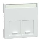 Schneider Electric systeem M centraalplaat 2-voudig voor RJ45 - actief wit (MTN469925)