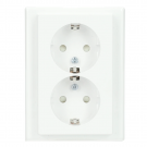 Merten by Schneider Electric stopcontact 2-voudig met randaarde en kinderbeveiliging SCHUKO - M-Smart actief glanzend wit (MTN2420-1425)
