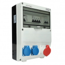 EMAT ledige kunststof wandverdeler IP44 met 1x CEE 5P 16A en 2x schuko 16A (85016000)
