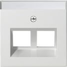 Gira afdekraam systeem 55 modular jack 2-voudig 30 graden met tekstkader - wit (264003)