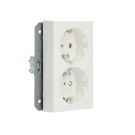 Gira stopcontact 2-voudig met randaarde 16A 250V zonder afdekraam - Systeem 55 zuiver wit glanzend (273103)