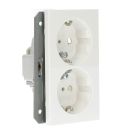 Gira stopcontact 2-voudig met randaarde 16A 250V verticaal - Systeem 55 zuiver wit glanzend (273503)