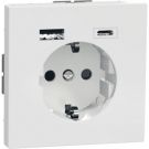 Merten by Schneider Electric D life stopcontact met dubbele USB poort A + C - lotuswit (MTN2367-6035)