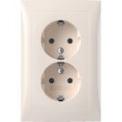 Hager dubbel stopcontact met randaarde en afdekplaat - berker S.1 wit (47728982)