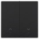 Niko afwerkingsset met lens voor 2-voudige elektronische rolluikschakelaar - Niko Home Control Piano Black (200-32006)