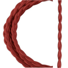 Bailey textielsnoer 3 meter 2x0.75 mm2 - rood gedraaid (140707)