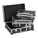 Kreator aluminium kofferset met sloten 3-in-1 zwart 3-delig (KRT640401B)