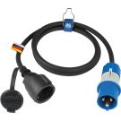 Schwabe cee adapterkabel 3-polig naar schuko 230V IP44 1,5m (61408)