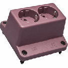 ABB Installatiedozen en -kasten 2-voudige stopcontactdeksel voor 3640 - rood (3640W2-R S)