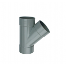 Wavin Wadal PVC T-stuk 45° mof-mof-mof lijm 40mm - grijs (3102204004)