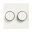 ION industries centraalplaat dimmerknop duo - V1/J1 alpin wit glanzend (20.300.414)