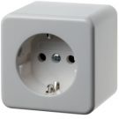 Hager Berker opbouw enkelvoudige wandcontactdoos met randaarde 16A 250V - polar wit (470049)