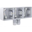 Niko New Hydro 3-voudig horizontale opbouwdoos - leeg met 2x M20 ingang IP55 - grijs (700-84952)