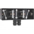 Niko New Hydro 3-voudig horizontale opbouwdoos - leeg met 2x M20 ingang IP55 - zwart (761-84952)