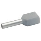 Klauke twin adereindhuls geïsoleerd 0.75mm2 hulslengte 10mm grijs - per 100 stuks (87010)