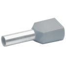 Klauke twin adereindhuls geïsoleerd 4mm2 hulslengte 12mm grijs - per 100 stuks (87412)