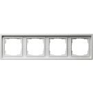 Gira F100 afdekraam 4-voudig zuiver wit