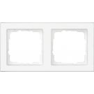 Gira E2 afdekraam 2-voudig compleet beschr. clear/zuiver wit glanzend