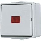 JUNG opbouw wisselschakelaar met controlelampje 10A IP44 - WG600 grijs (606KOW)