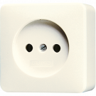 JUNG AP600 opbouw wandcontactdoos enkelvoudig zonder randaarde - crème wit (611 A)