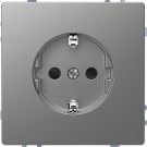 Merten by Schneider Electric D life wandcontactdoos met kinderbeveiliging - RVS look (MTN2300-6036)