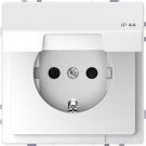 Merten by Schneider Electric D Life wandcotactoos met klapdeksel en kinderbeveiliging voor IP44 - lotuswit (MTN2314-6035)