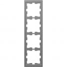 Merten by Schneider Electric D Life afdekraam 4-voudig - RVS look (MTN4040-6536)