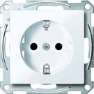 Schneider Electric Systeem M wandcontactdoos met randaarde en kinderbeveiliging 1-voudig - actief wit mat RAL 9016 (MTN2300-0325)