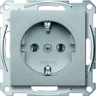 Merten by Schneider Electric systeem M SCHUKO wandcontactdoos met steekklemmen - aluminium (MTN2301-0460)