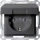 Merten by Schneider Electric Systeem M wandcontactdoos met randaarde en klapdeksel 1-voudig - antraciet mat RAL 7024 (MTN2311-0414)