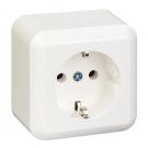 Schneider Electric Contura opbouw 1-voudig wandcontactdoos met randaarde 16A 250V - arctic wit (385004)