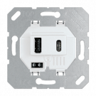 JUNG USB laadcontactdoos 1x type A en 1x type C, max 3A 5V - Alpine wit RAL9010 (USB15CAWW)