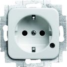 ABB Busch-Jaeger Reflex-SI stopcontact randaarde, kinderbeveiliging en groene bedrijs-LED alpinwit (20 EUCBL-214)