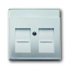 ABB Busch-Jaeger centraalplaat 2 x modular jack - Pure stainless steel (1800-866)