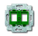 ABB Busch-Jaeger ABB Busch-Jaeger draagring 2 x met groene inzet voor Modular Jack connectors axcent 1810) (axcent 1810)