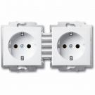 ABB Busch-Jaeger stopcontact 2-voudig met randaarde zonder afdekraam - Busch-balance SI zuiver wit (20-2 EUC-914-503)