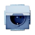 ABB Busch-Jaeger wandcontactdoos met randaarde en klapdeksel - Pure stainless steel (20 EUK-866)