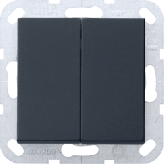 Gira wisselschakelaar 2-voudige wip - systeem 55 zwart mat (0128005)