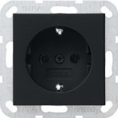 Gira stopcontact met randaarde - systeem 55 zwart mat (0466005)