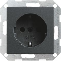 Gira stopcontact met randaarde en kinderbeveiliging - systeem 55 antraciet (275528)