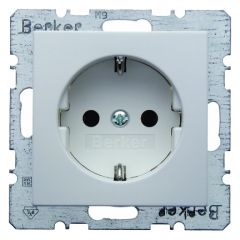 Hager Berker stopcontact met randaarde 1 voudig - S.1 polarwit glanzend (6147438989)