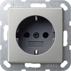 Gira stopcontact met randaarde - systeem 55 edelstaal (0188600)