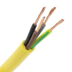 Pur kabel 4x2,5 (H07BQ-F) geel - rol 100 meter