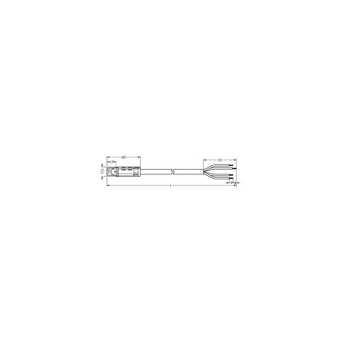 Wago 774-9994/216-301 KABEL RD MALE-OPEN 3M 4X1 5MM2