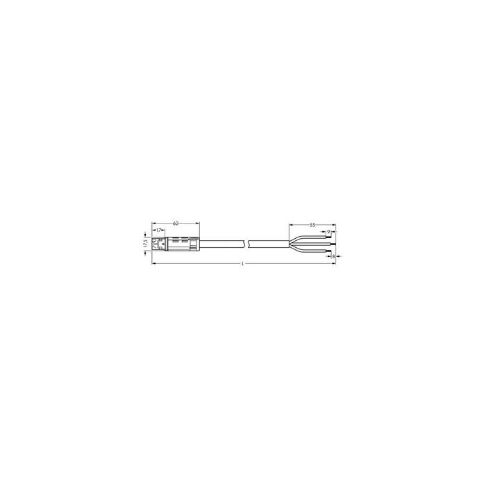 Wago 774-9993/216-501 KABEL RD MALE-OPEN 5M 3X1 5MM2