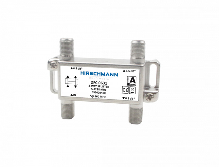 Hirschmann Multimedia DFC 0631 drieverdeler 6 dB geschikt tot 1,2 GHz retourgeschikt
